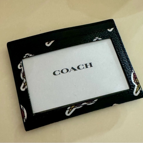 Coach Black Card Holder with Heart Lightning - Picture 5 of 7